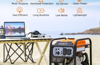 Oxseryn 4400-Watts Inverter Generator, Open Frame Generator Gas Powered, Emergency Home Backup, RV Ready 30A Outlet, EPA Compliment