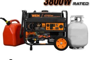 WEN 4,750-Watt 120V/240V Dual Fuel Portable Generator with Wheel Kit and Electric Start (DF475T)