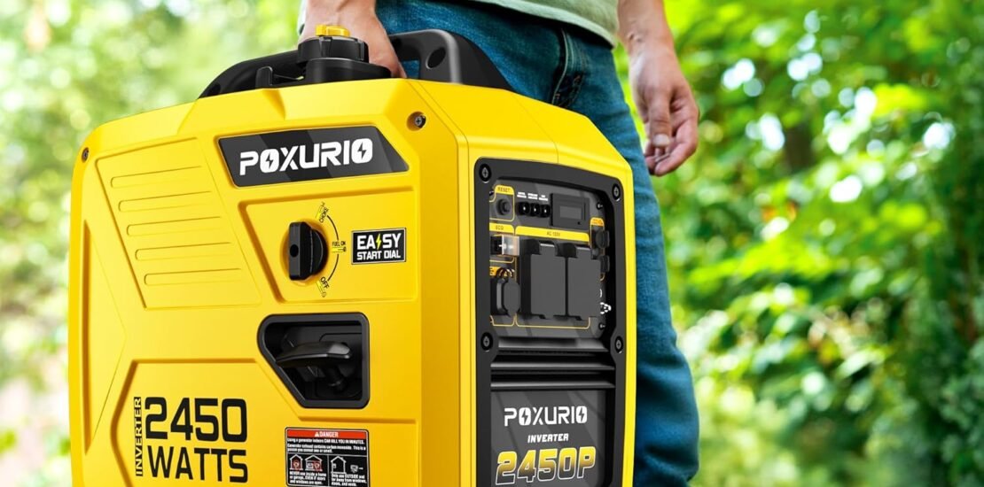 2450-Watt Portable Inverter Generator for Home Use, 1.6Gallon Large Fuel Tank Up to 8.3 Hours Use, 120V Gas Powered Generator Super Quiet – EPA Compliant,Yellow 2450-Watt Portable Inverter Generator for Home Use, 1.6Gallon Large Fuel Tank Up to 8.3 Hours Use, 120V Gas Powered Generator Super Quiet – EPA Compliant,Yellow