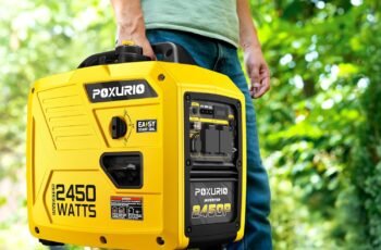 2450-Watt Portable Inverter Generator for Home Use, 1.6Gallon Large Fuel Tank Up to 8.3 Hours Use, 120V Gas Powered Generator Super Quiet – EPA Compliant，Yellow