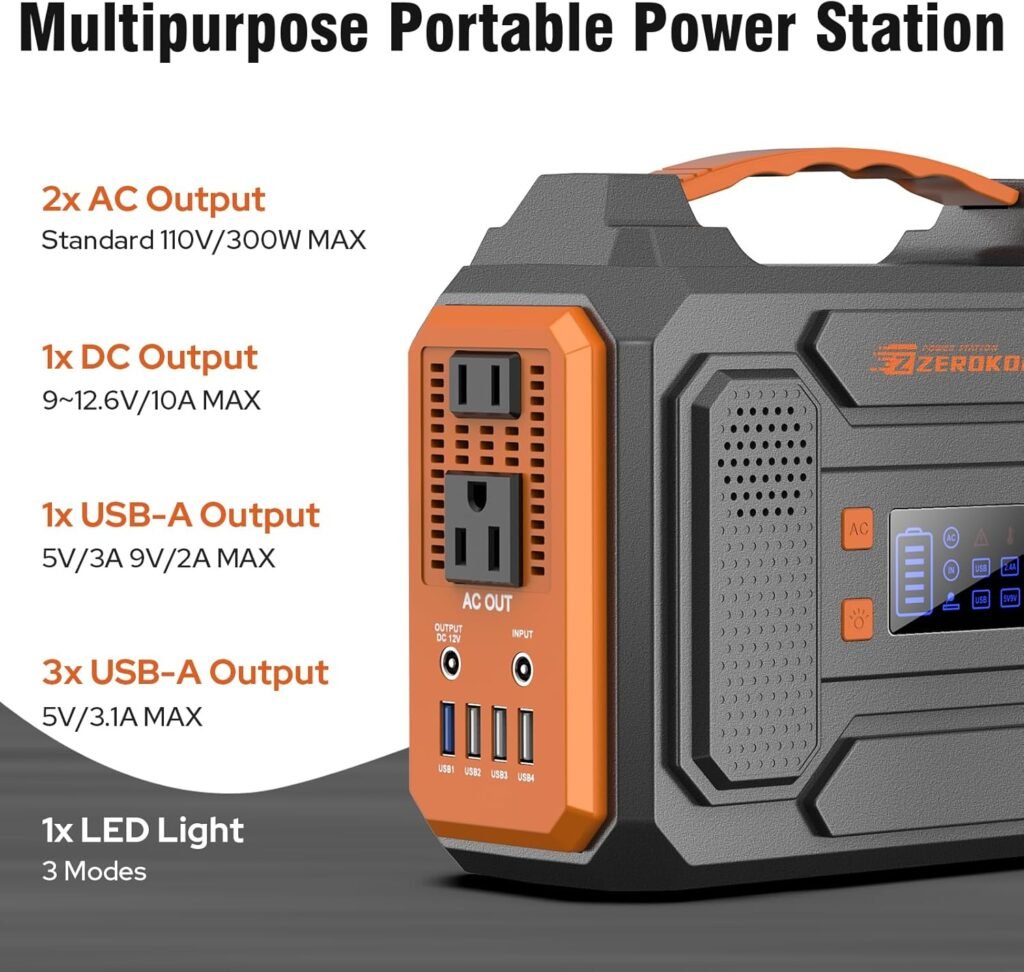 300W Solar Power Station Generator with Foldable 60W Solar Panel Charger, 110V Portable Solar Power Bank with AC Outlet for Camping Laptop Smart Devices RV Home VanLife Outdoor Power Outage 300W Solar Power Station Generator with Foldable 60W Solar Panel Charger, 110V Portable Solar Power Bank with AC Outlet for Camping Laptop Smart Devices RV Home VanLife Outdoor Power Outage