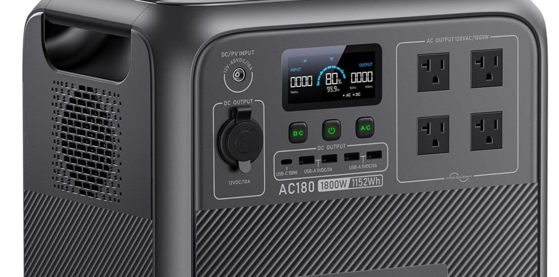 BLUETTI AC180 Portable Power Station, 1152Wh Solar Generator w/ 4 1800W (2700W Peak) AC Outlets, 0-80% in 45 Min, LiFePO4 Battery Backup for Camping (Acid to DC7909 Cable Included) BLUETTI AC180 Portable Power Station, 1152Wh Solar Generator w/ 4 1800W (2700W Peak) AC Outlets, 0-80% in 45 Min, LiFePO4 Battery Backup for Camping (Acid to DC7909 Cable Included)
