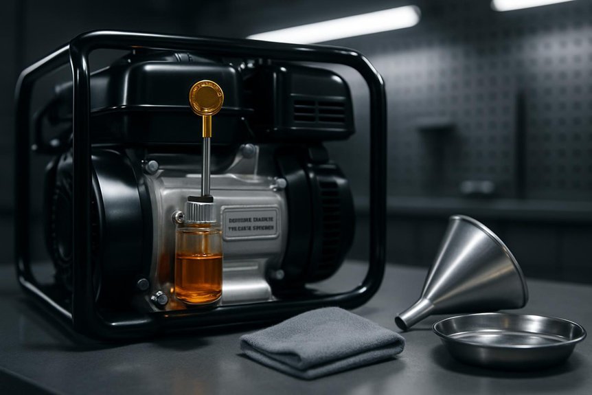 generator oil change type duty intervals safety