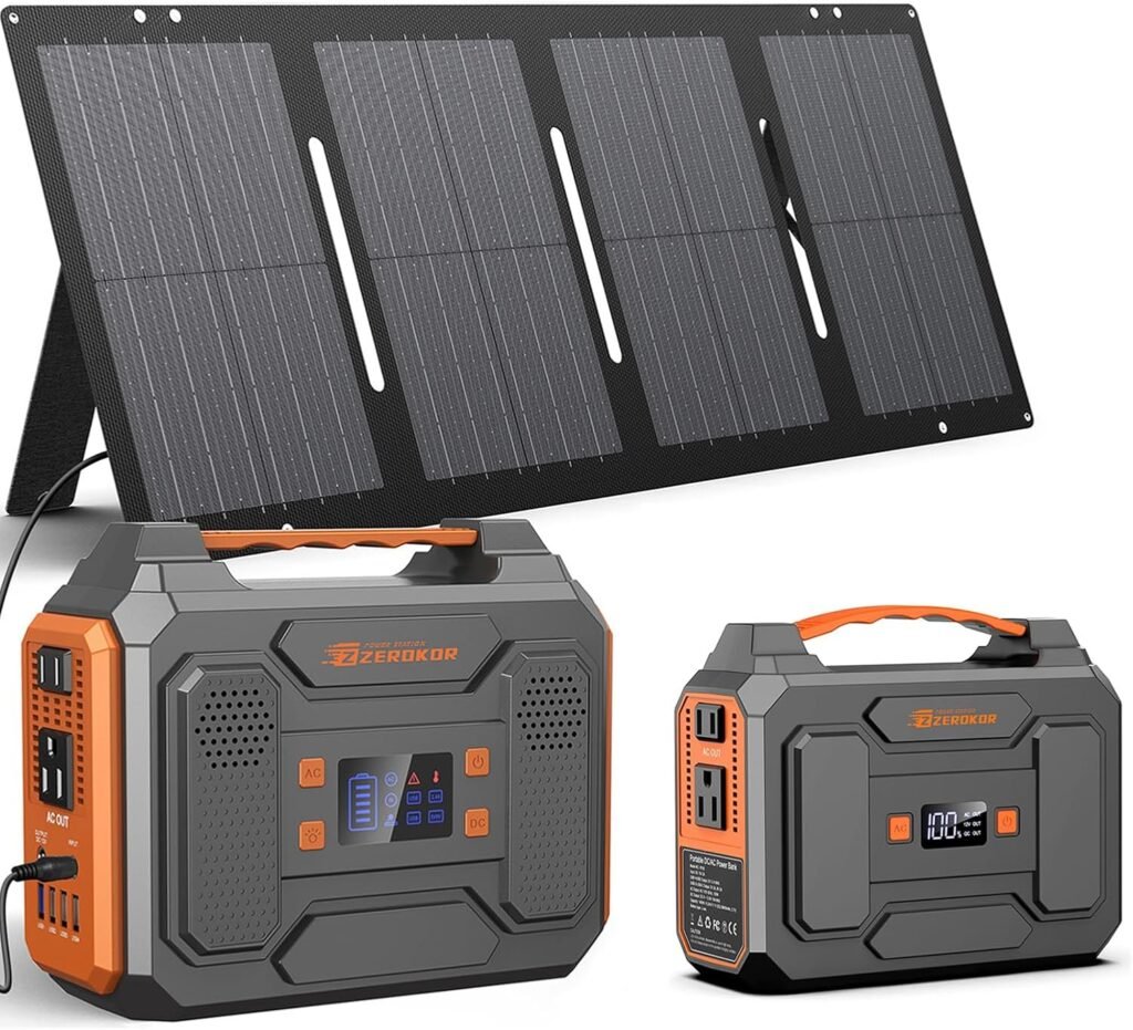Portable Power Station with solar panel 60W,300W Solar Generator with Panels,100W Portable Power Bank 110v AC Outlet Fast Charging External Laptop Battery Pack for Camping Smart Device RV Van Outdoor Portable Power Station with solar panel 60W,300W Solar Generator with Panels,100W Portable Power Bank 110v AC Outlet Fast Charging External Laptop Battery Pack for Camping Smart Device RV Van Outdoor