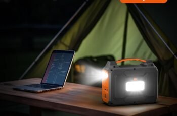 Portable Solar Power Generator with Panel, 300W Power Station with Portable Solar Panel 40W, 110V AC Outlet Camping 100W Solar Power Bank Battery Pack for Laptop Smart Device RV Outdoor Power Outage
