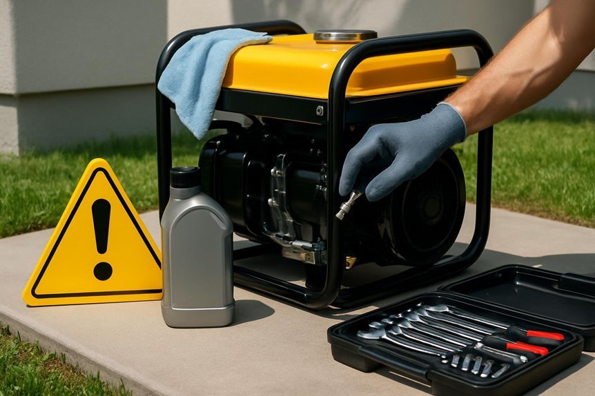 safety gear disconnect power stepwise cleaning
