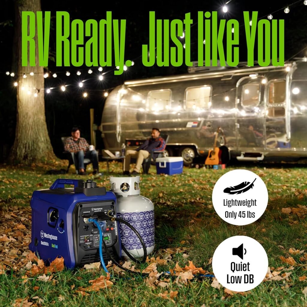 Westinghouse Peak Watt Super Quiet  Lightweight Dual Fuel Portable Inverter Generator, Gas  Propane Powered, CO Sensor, Parallel Capable, Long Run Time