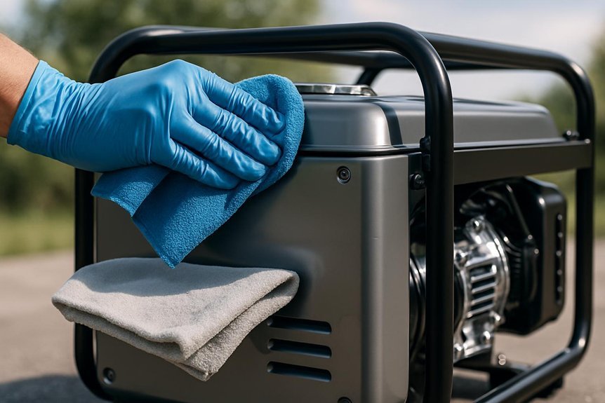 wipe down exterior dry thoroughly