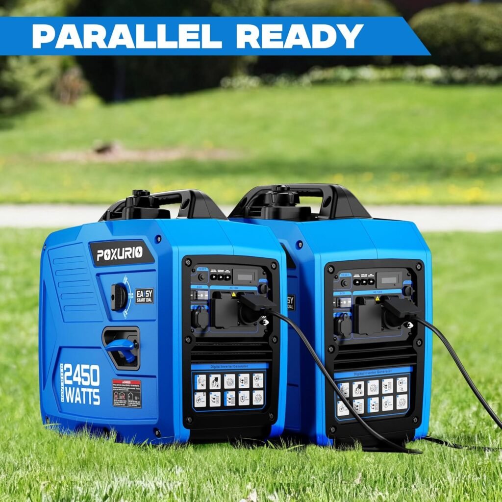 2450-Watt Portable Inverter Generator for Home Use, Super Quiet Small 120V Gas Generator for Camping, 1.6 Gallon Gas Tank for 8.3 Hours Use, EPA Compliant 2450-Watt Portable Inverter Generator for Home Use, Super Quiet Small 120V Gas Generator for Camping, 1.6 Gallon Gas Tank for 8.3 Hours Use, EPA Compliant