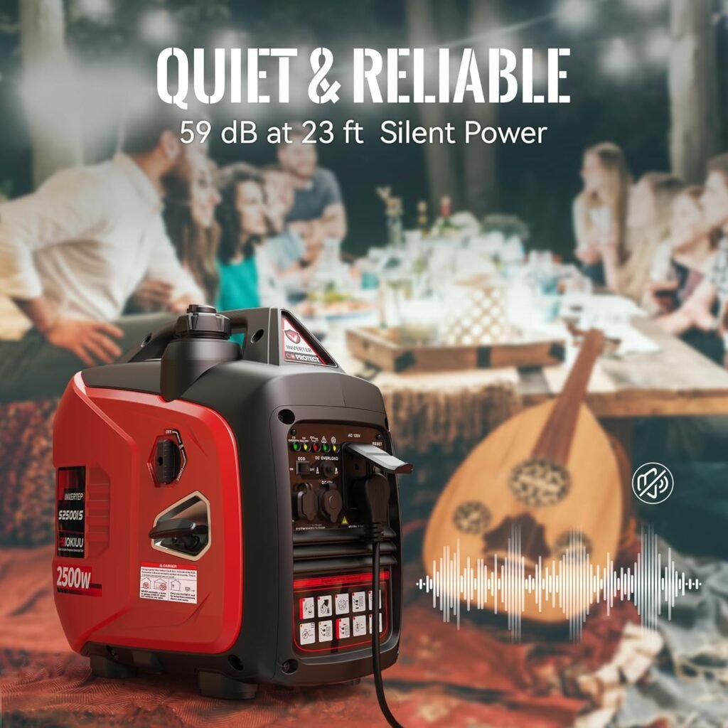 2500W Portable Generator Super Quiet Inverter Generator Ultra Lightweight for Home Backup Outdoor Camping, CO Sensor Protect, EPA, ECO Mode 2500W Portable Generator Super Quiet Inverter Generator Ultra Lightweight for Home Backup Outdoor Camping, CO Sensor Protect, EPA, ECO Mode