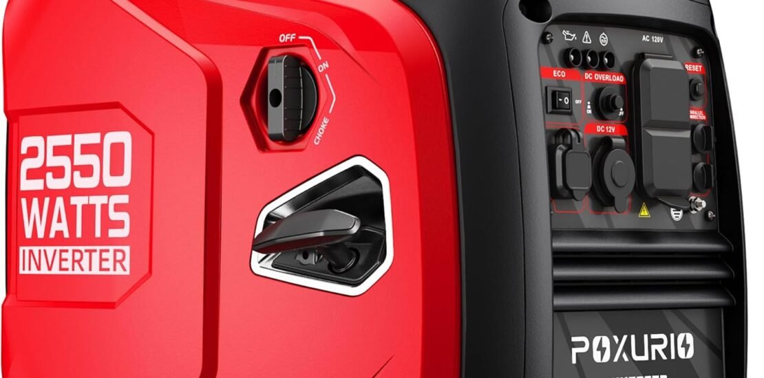 2550-Watt Portable Inverter Generator for Home Use, 1.06Gallon Large Fuel Tank Up to 10 Hours Use, 120V Gas Powered Generator Super Quiet – EPA Compliant-Red 2550-Watt Portable Inverter Generator for Home Use, 1.06Gallon Large Fuel Tank Up to 10 Hours Use, 120V Gas Powered Generator Super Quiet – EPA Compliant-Red