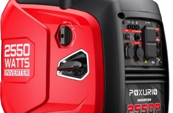 2550-Watt Portable Inverter Generator for Home Use, 1.06Gallon Large Fuel Tank Up to 10 Hours Use, 120V Gas Powered Generator Super Quiet – EPA Compliant-Red