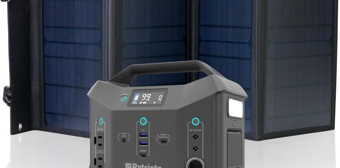 4Patriots Patriot Power Sidekick: Mini Solar Generator Powers Phones, Laptops, & CPAP with 40W Solar Panel