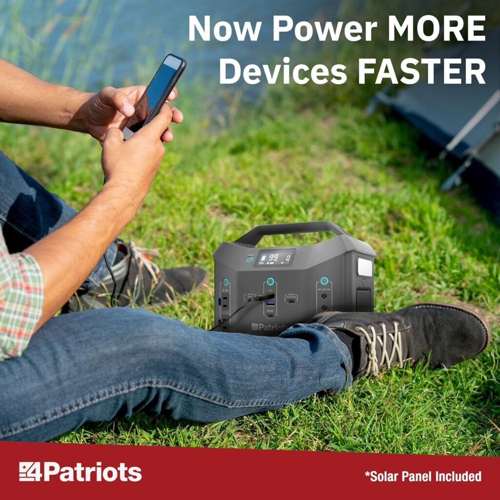 4Patriots Patriot Power Sidekick: Mini Solar Generator Powers Phones, Laptops,  CPAP with 40W Solar Panel