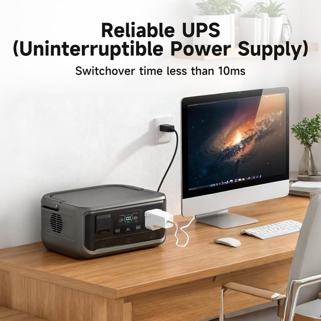 ALLPOWERS VOLIX P300 Portable Solar Generator with Solar Panel SE100, 256Wh LiFePO4 Battery, 300W Output Portable Power Station with 100W Solar Panel, Potable Power for Home Use, Emergencies  Camping