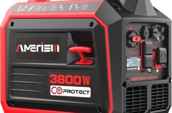 AMERISUN 2500-Watt Gas Powered Portable Inverter Generator, CO Sensor, Super Quiet for Home Backup, Emergency, Camping, EPA Compliant