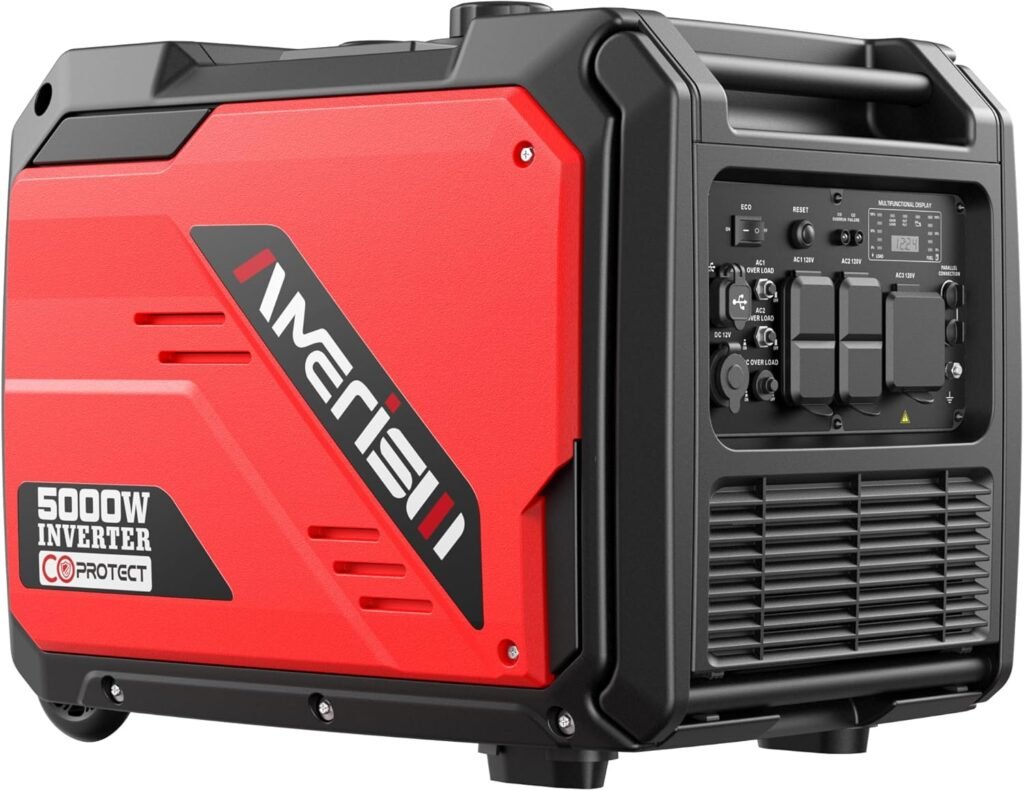 AMERISUN 2500W Gas Powered Portable Inverter Generator, Quiet Generator with CO Sensor, EPA Compliant for Camping, Home Backup, Emergency, Tailgating AMERISUN 2500W Gas Powered Portable Inverter Generator, Quiet Generator with CO Sensor, EPA Compliant for Camping, Home Backup, Emergency, Tailgating