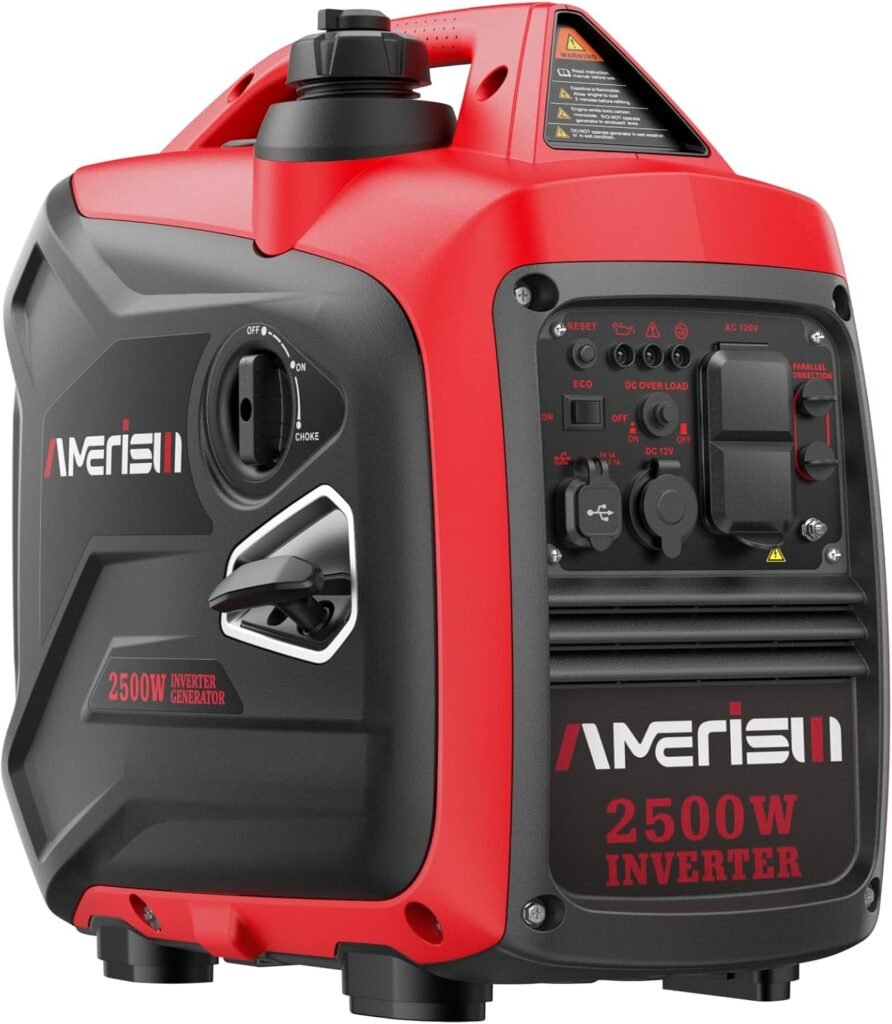 AMERISUN 2500W Gas Powered Portable Inverter Generator, Quiet Generator with CO Sensor, EPA Compliant for Camping, Home Backup, Emergency, Tailgating AMERISUN 2500W Gas Powered Portable Inverter Generator, Quiet Generator with CO Sensor, EPA Compliant for Camping, Home Backup, Emergency, Tailgating