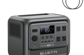 BLUETTI Elite 100 V2 Portable Power Station with AC Cable, 1024Wh LFP Battery Solar Generator w/ 4 1800W AC Outlets (3600W Surge) Backup, 35% Smaller for Camping, RV, Outages (Solar Panel Optional)