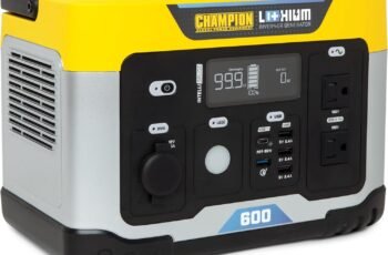 Champion Power Equipment 201189 579-Wh Power Station 1200/600-Watt Portable Lithium-Ion Battery Solar Generator