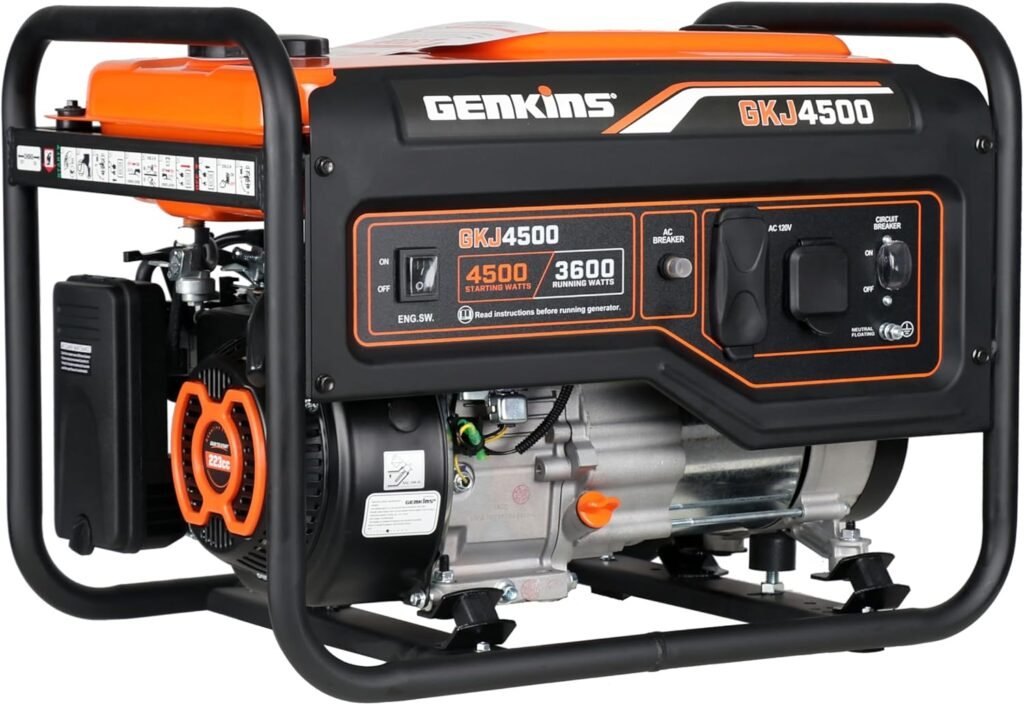 Genkins Watt Portable Generator Stroke cc Engine Gas Powered Open Frame