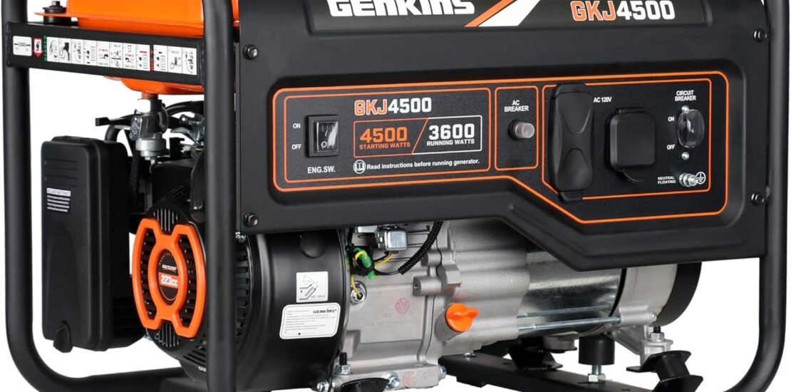 Genkins 4500 Watt Portable Generator 4 Stroke 223 cc Engine Gas Powered Open Frame Genkins 4500 Watt Portable Generator 4 Stroke 223 cc Engine Gas Powered Open Frame