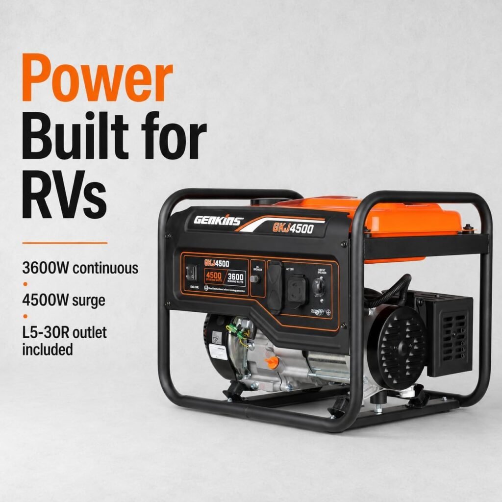 Genkins Watt Portable Generator Stroke cc Engine Gas Powered Open Frame