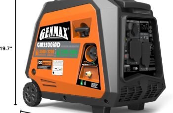 GENMAX Portable Generator, 3500W Super Quiet Gas or Propane Powered Engine with Parallel Capability, Manual start，Ideal for Camping Travel Outdoor.EPA Compliant