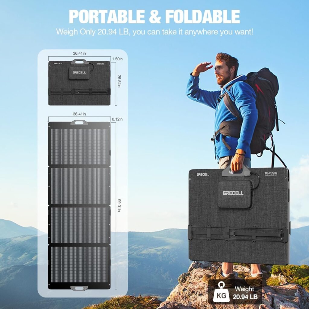 GRECELL 350W Portable Solar Panel for Power Station Generator, Foldable Solar Panel, 37.4V High-Efficiency Solar Charger 350W Power Backup with XT60/Anderson Output for Outdoor Van Camper Off-Grid GRECELL 350W Portable Solar Panel for Power Station Generator, Foldable Solar Panel, 37.4V High-Efficiency Solar Charger 350W Power Backup with XT60/Anderson Output for Outdoor Van Camper Off-Grid