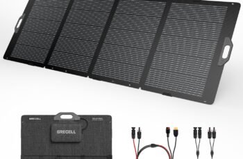 GRECELL 350W Portable Solar Panel for Power Station Generator, Foldable Solar Panel, 37.4V High-Efficiency Solar Charger 350W Power Backup with XT60/Anderson Output for Outdoor Van Camper Off-Grid