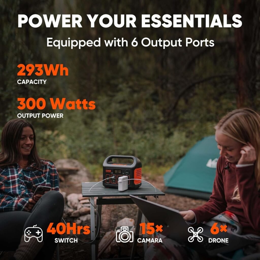 Jackery Portable Power Station Explorer with 16.4 Ft Extension Cable, 292Wh Backup LiFePO4 Battery, Solar Generator for Outdoors Camping Travel Hunting Blackout (Solar Panel Optional)