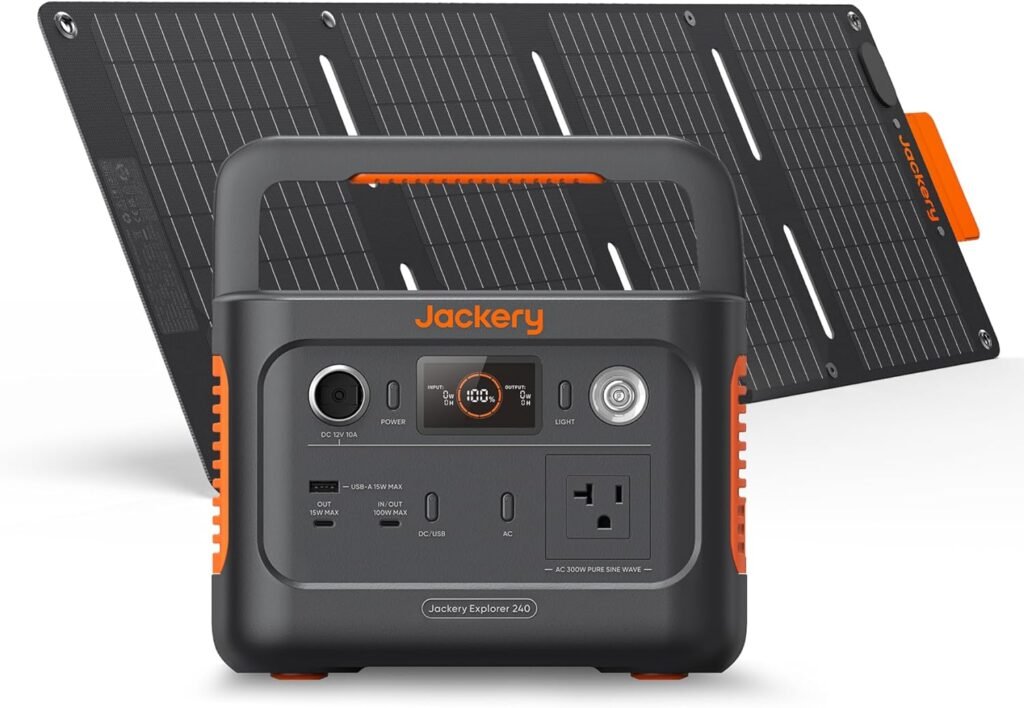 Jackery Solar Generator v2 and 40W Mini Solar Panel, 256Wh LiFePO4 Battery, 300W AC  100W USB-C Output, Ultra Fast Solar Charging for Outdoors, Camping, Travel  Emergencies