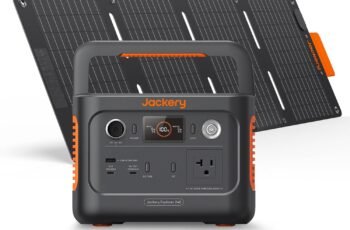 Jackery Solar Generator 240 v2 and 40W Mini Solar Panel, 256Wh LiFePO4 Battery, 300W AC & 100W USB-C Output, Ultra Fast Solar Charging for Outdoors, Camping, Travel & Emergencies
