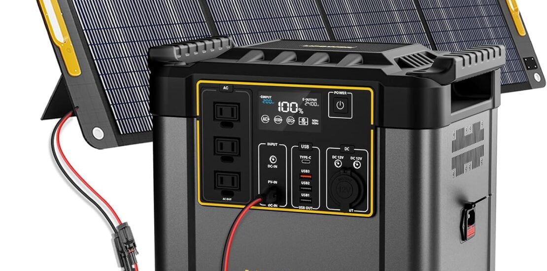 Lipower 1200W Portable Power Station, 1075Wh Solar Powered Generator AC Outlets(2000W Peak) with PD USB Ports, Electric Generator for Camping, Power Supply, Home Use, Emergency, Road Trip