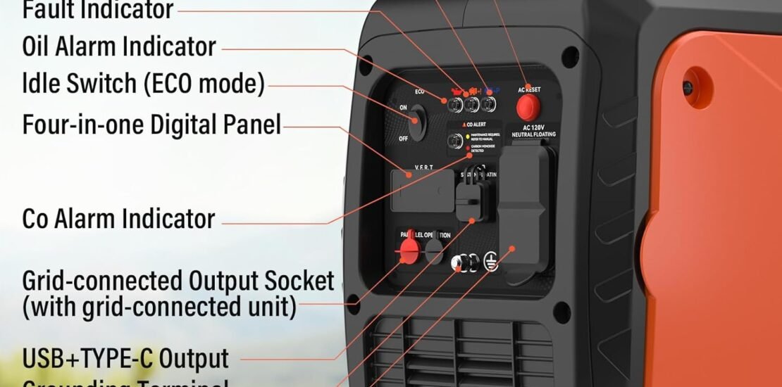 MAXLANDER 2400-Watt Portable Inverter Generators, 120V Quiet Outdoor Generator, Small Generator for Camping Outdoor Emergency Power Backup, Gas Powered Engine, ECO Mode, EPA Compliant MAXLANDER 2400-Watt Portable Inverter Generators, 120V Quiet Outdoor Generator, Small Generator for Camping Outdoor Emergency Power Backup, Gas Powered Engine, ECO Mode, EPA Compliant