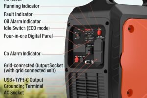 MAXLANDER 2400-Watt Portable Inverter Generators, 120V Quiet Outdoor Generator, Small Generator for Camping Outdoor Emergency Power Backup, Gas Powered Engine, ECO Mode, EPA Compliant