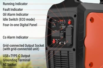 MAXLANDER 2400-Watt Portable Inverter Generators, 120V Quiet Outdoor Generator, Small Generator for Camping Outdoor Emergency Power Backup, Gas Powered Engine, ECO Mode, EPA Compliant