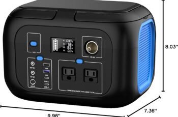Portable Power Station 600W Power Bank 296Wh Solar Generator Lithium Battery Portable Generator Fast Charging with LED Light Battery Pack 9 Outputs Power Supply for Home Camping Emergency Backup
