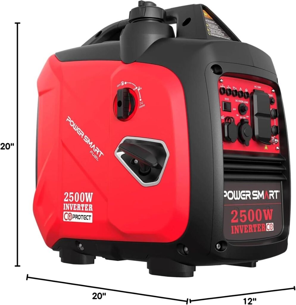 PowerSmart 2500-Watt Gas Powered Portable Inverter Generator, CO Sensor, Super Quiet for Camping, Home Emergency Use, EPA Compliant Version PowerSmart 2500-Watt Gas Powered Portable Inverter Generator, CO Sensor, Super Quiet for Camping, Home Emergency Use, EPA Compliant Version