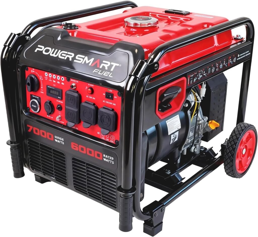 PowerSmart 4300W Portable Inverter Generator, 3500W Rated, 223cc 4-Stroke Gas Powered Engine, Pure Sine Wave for Sensitive Electronics, RV Ready with 30A Outlet, Home Backup, Camping, Emergency