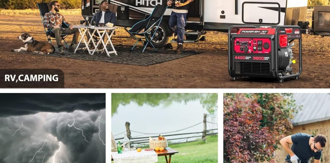 PowerSmart 4400-Watt Open Frame Inverter Generator, Gas Powered, CO-Sensor, Lightweight & Quiet for Home Use and Emergency Backup, Camping, EPA Compliant PowerSmart 4400-Watt Open Frame Inverter Generator, Gas Powered, CO-Sensor, Lightweight & Quiet for Home Use and Emergency Backup, Camping, EPA Compliant