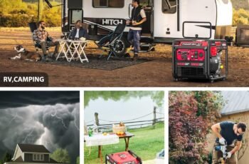 PowerSmart 4400-Watt Open Frame Inverter Generator, Gas Powered, CO-Sensor, Lightweight & Quiet for Home Use and Emergency Backup, Camping, EPA Compliant