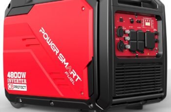 PowerSmart 4800-Watt Portable Inverter Generator with Wheels Handle Kit, CO Protect, Quiet, Camping, RV-Ready, Home use
