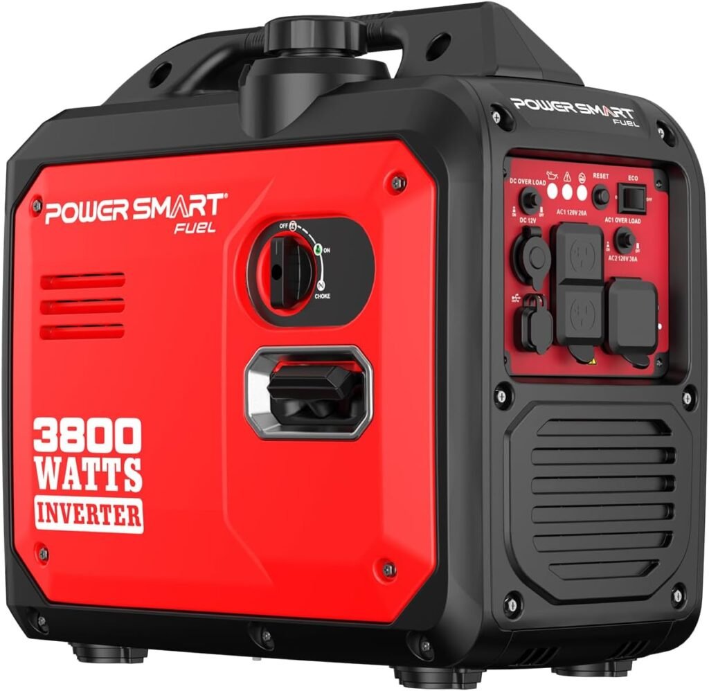 PowerSmart 4800W Portable Inverter Generator, Gas Powered Quiet Inverter Generator with CO Alarm RV Ready 30A Outlet, 223cc Engine Eco-Mode Generator for Home Backup, Camping and Tailgating PowerSmart 4800W Portable Inverter Generator, Gas Powered Quiet Inverter Generator with CO Alarm RV Ready 30A Outlet, 223cc Engine Eco-Mode Generator for Home Backup, Camping and Tailgating