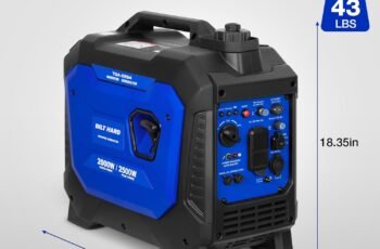 BILT HARD Gas Generator 2500W, 80cc 4 Stroke Quiet Inverter Generator with CO Sensor, Parallel Ready,120V AC Duplex Receptacle and 12V DC Output, Outdoor Generators for Camping, Home Use, 49-State