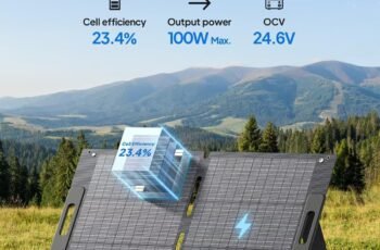 BLUETTI AC2A Portable Power Station with 100W Solar Panel Included (Ships Separately), 204Wh LFP Battery Backup, w/ 2 300W (600W Power Lifting) AC Outlets, 0-80% in 40 Min, Solar Generator for Camping