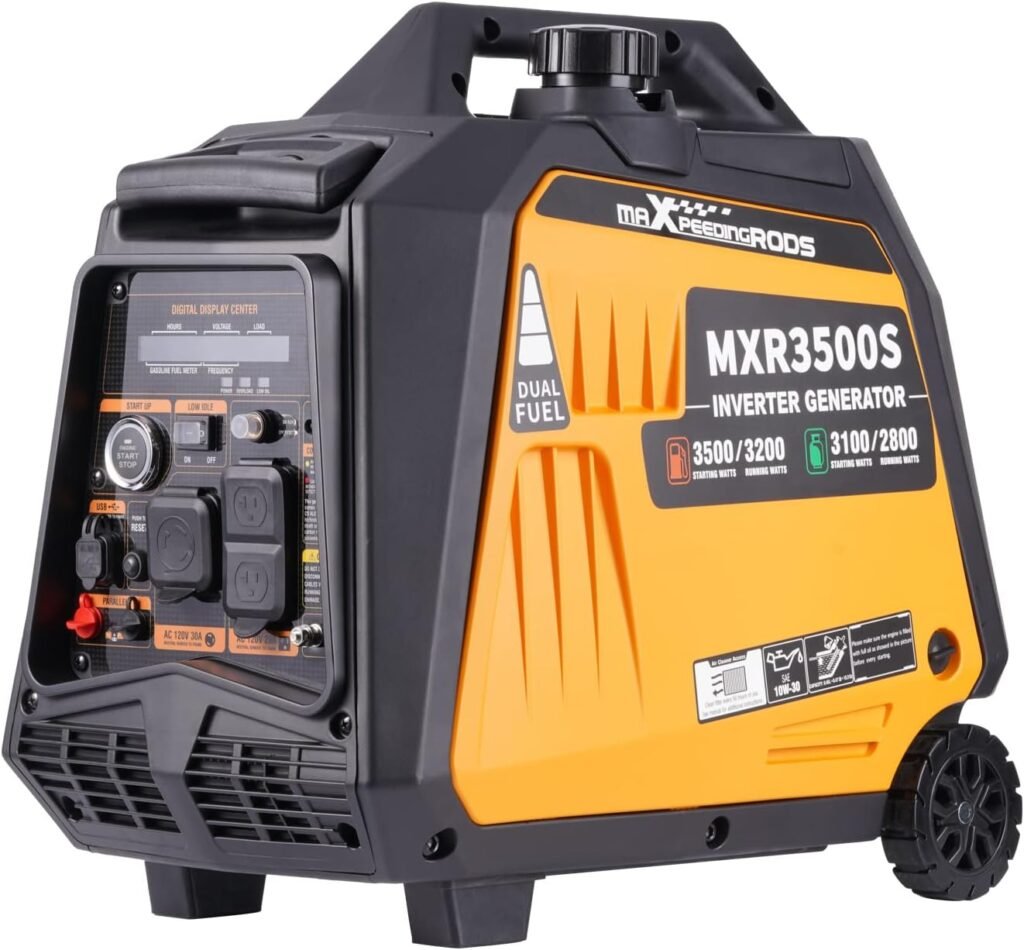 maXpeedingrods Watt Portable Inverter Generator Gas Powered, with CARB Compliant, App Remote Data Monitor, Compact and Lightweight for Outdoor Camping, Family Power Failure in Extreme Weather