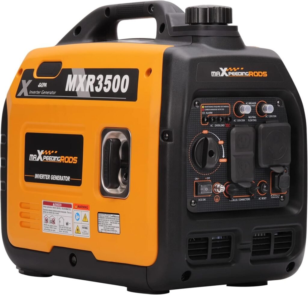 maXpeedingrods Watt Portable Inverter Generator Gas Powered, with CARB Compliant, App Remote Data Monitor, Compact and Lightweight for Outdoor Camping, Family Power Failure in Extreme Weather