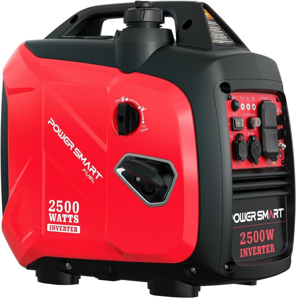 PowerSmart Watt Portable Inverter Generator, 79.8cc Gas Powered Engine with 5.5H Long Runtime, Ultra Quiet Small Generator for Camping, RV, Home Power Outage and Outdoor Emergency (HB5020)