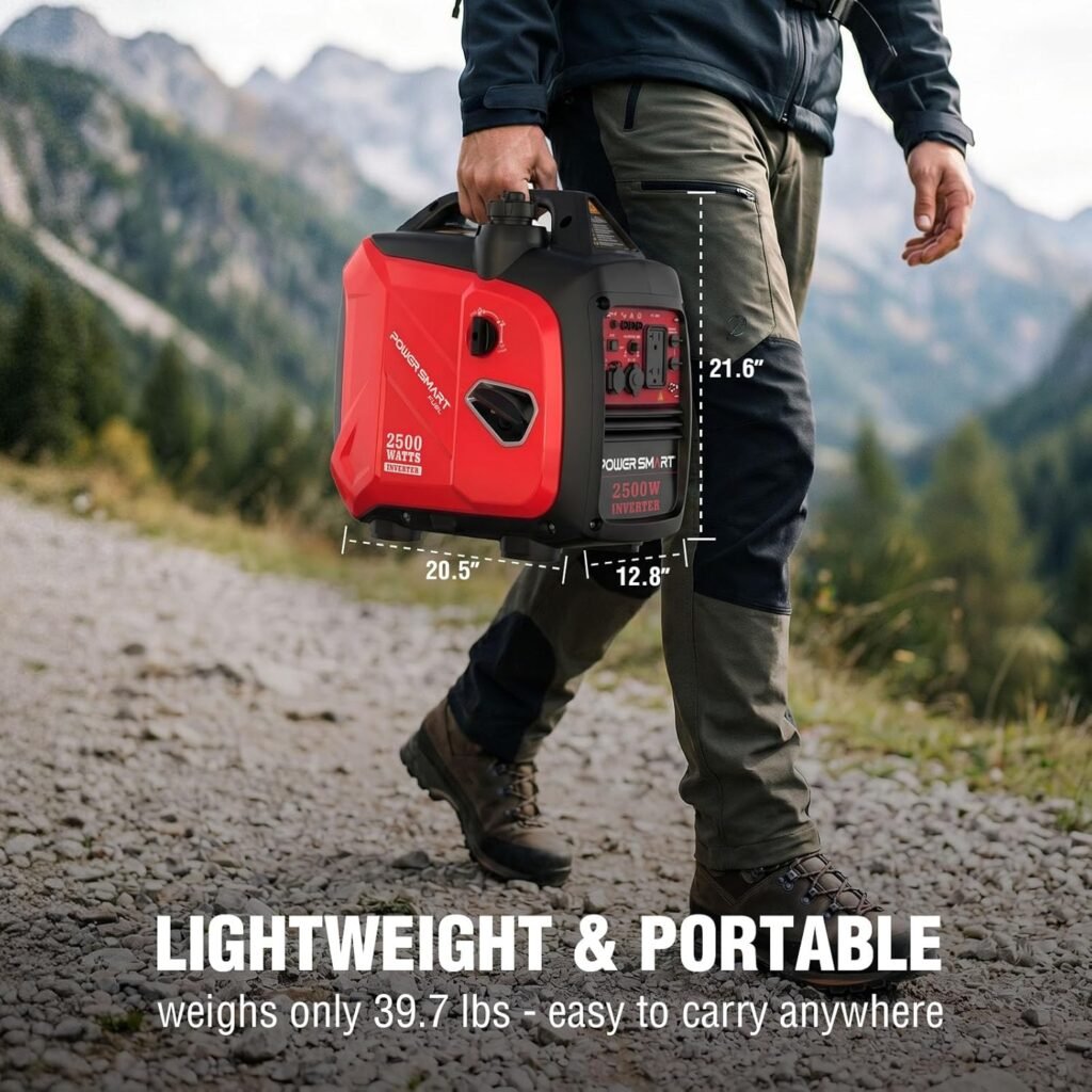 PowerSmart Watt Portable Inverter Generator, 79.8cc Gas Powered Engine with 5.5H Long Runtime, Ultra Quiet Small Generator for Camping, RV, Home Power Outage and Outdoor Emergency (HB5020)